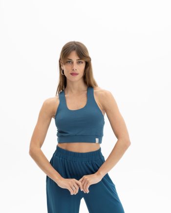Toπ με αθλητική πλάτη με χιαστί τιράντες. Bra-Tops NOOS Pilates Wear